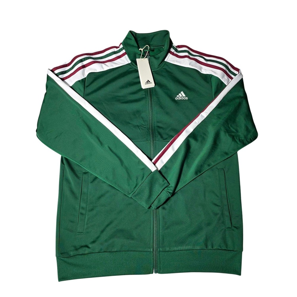 adidas Mexico Nations Track Jacket Full Zip Men Medium Green Burgundy NWT JE9627